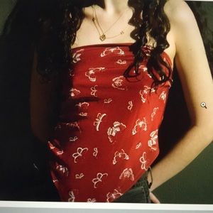 Realisation handkerchief in red butterfly